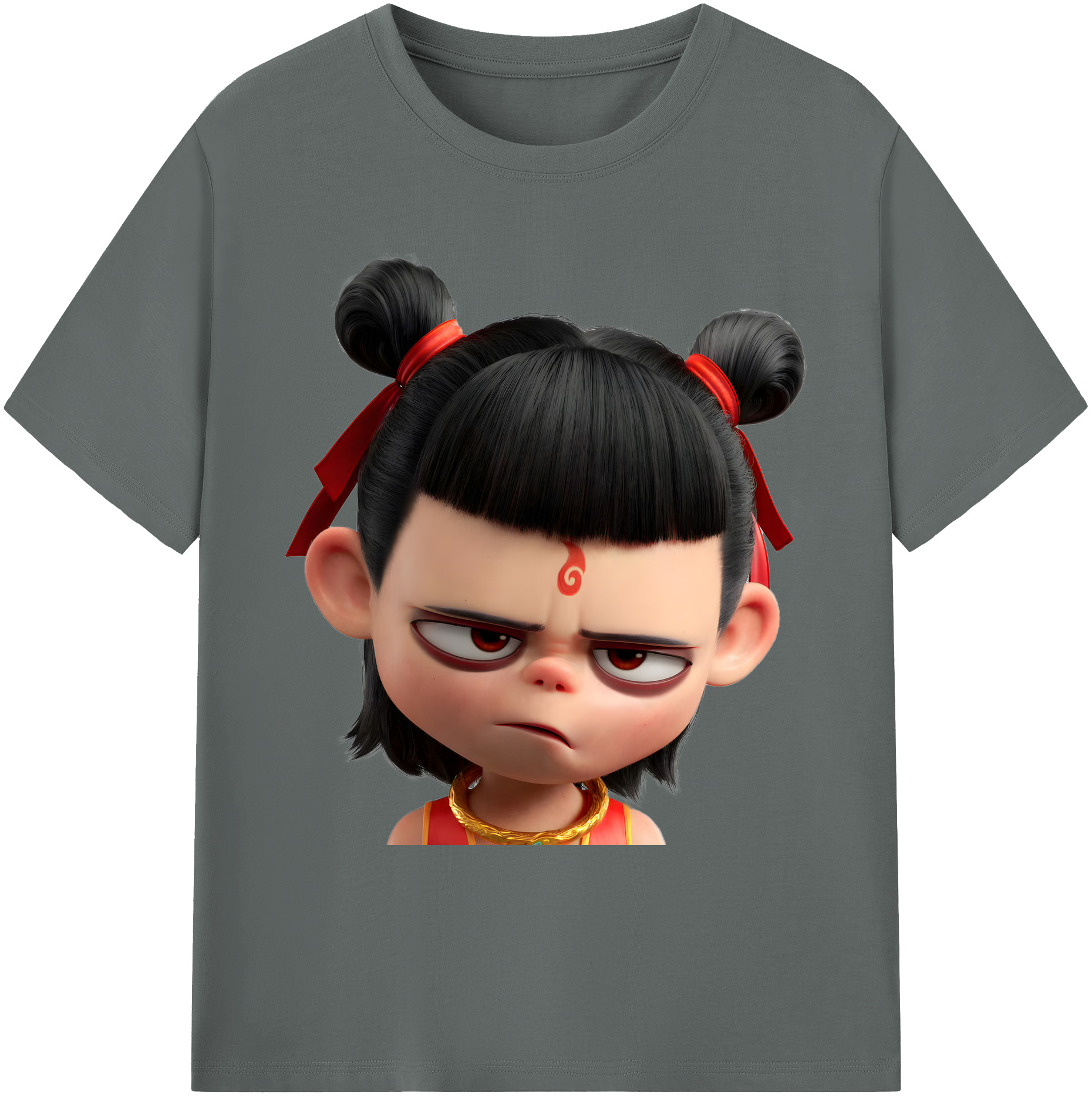 （画像用） Ne Zha 2 ナタ 魔童の大暴れ 綿100％ メンズ半袖Tシャツ｜肌触りやわらか＆通気性